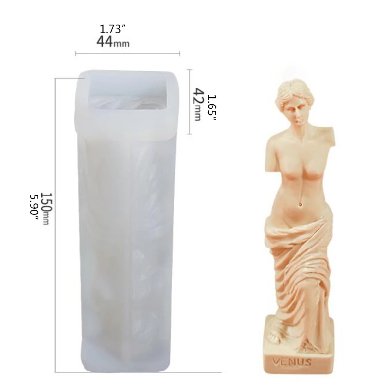 Fai da te arte corpo candela cristallo resina epossidica muffa fragranza a forma umana venere dea cera intonaco colata stampo in Silicone