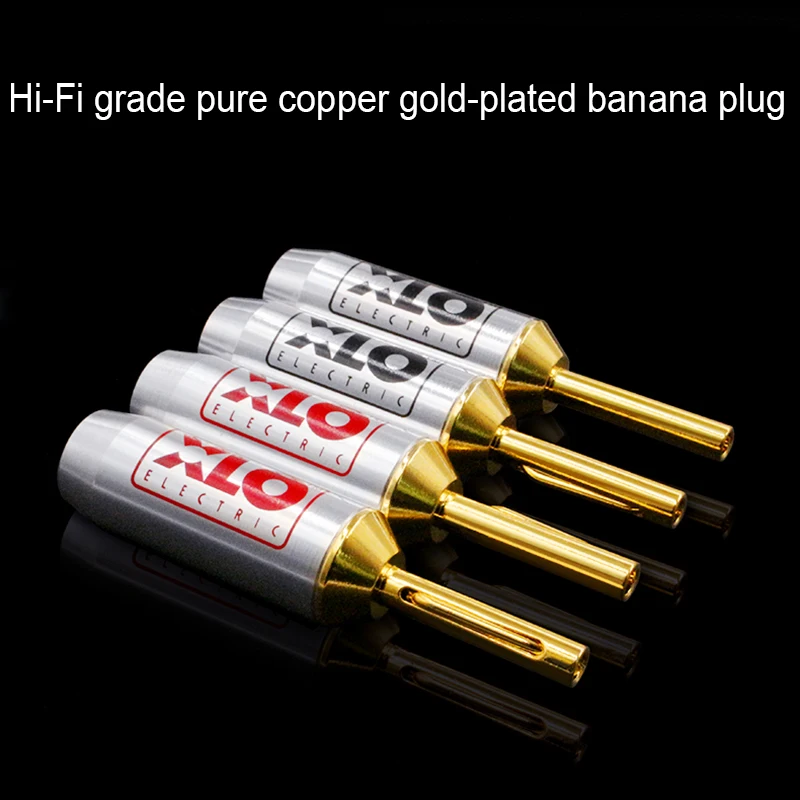 Hi-end XLO banana Plug DIY HIFI Brass copper plating gold 10mm  Male Audio Plug Speaker power amplifier connector