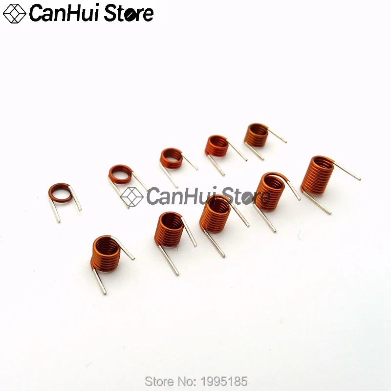 50pcs coilcraft inductor Copper Wire Hollow Coil Inductance Remote Control FM Inductor3.5*1.5/2.5/3.5/4.5/6.5/7.5/8.5/10.5T*0.7