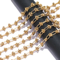 1 Meter Stainless Steel  Chunky Knot Chains DIY Hip Hop Men Necklaces Bracelets Findings Supplies Jewelry Making Accessories