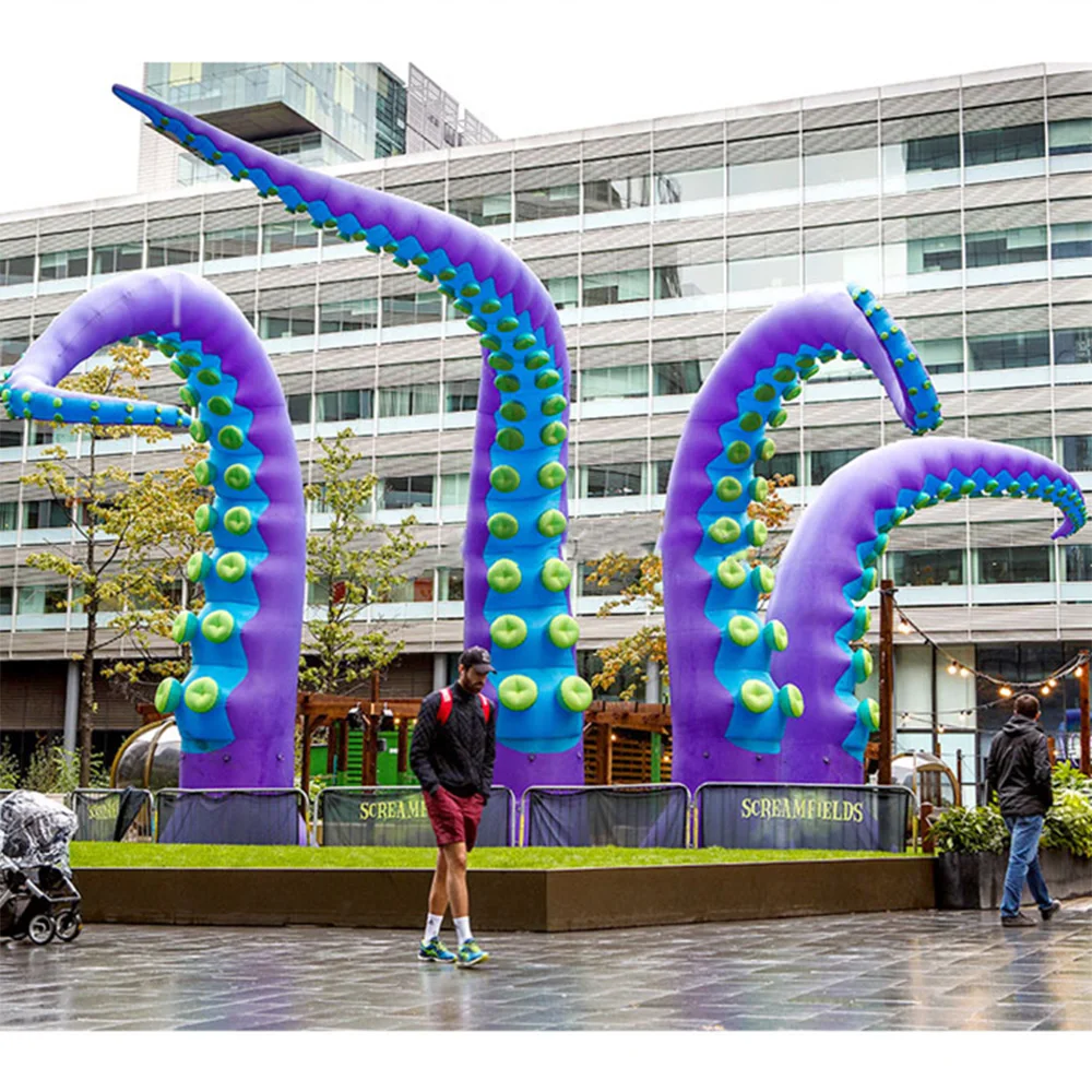 Amazing Large Customized colourful Inflatable Octopus Claw Devilfish legs Blow Up Octopus tentacle Leg For Building Roof Decor