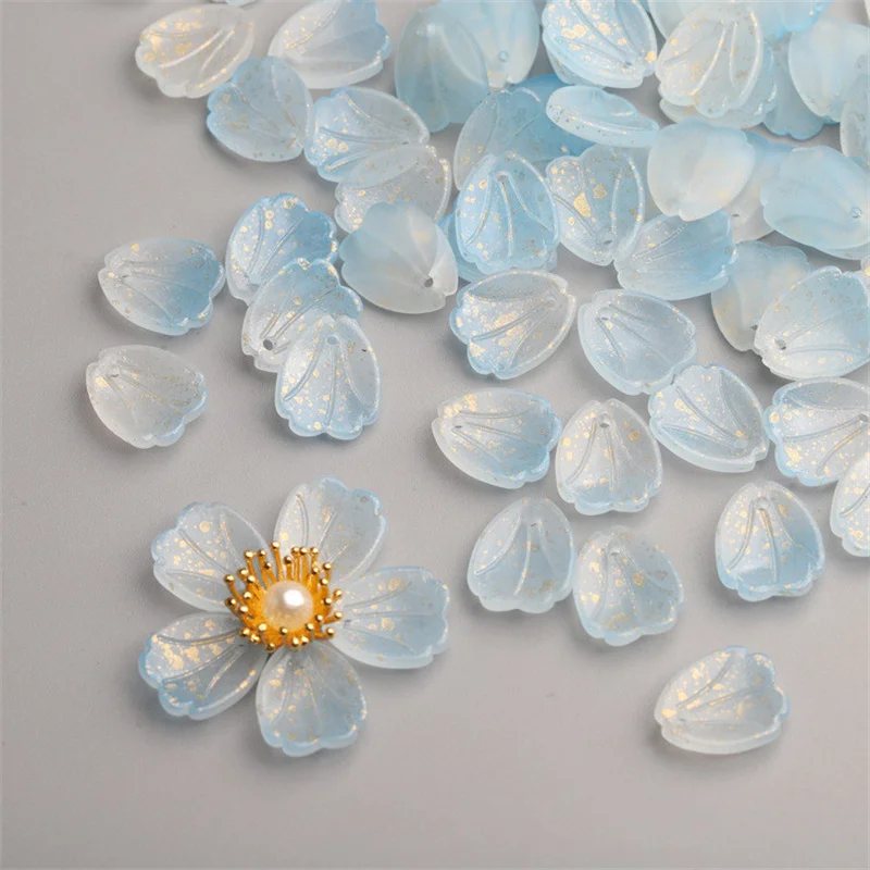 20pcs 12x15mm Flower Petal Shape Crystal Lampwork Glass Loose Top Drilled Pendants Beads lot for Jewelry Making Findings DIY