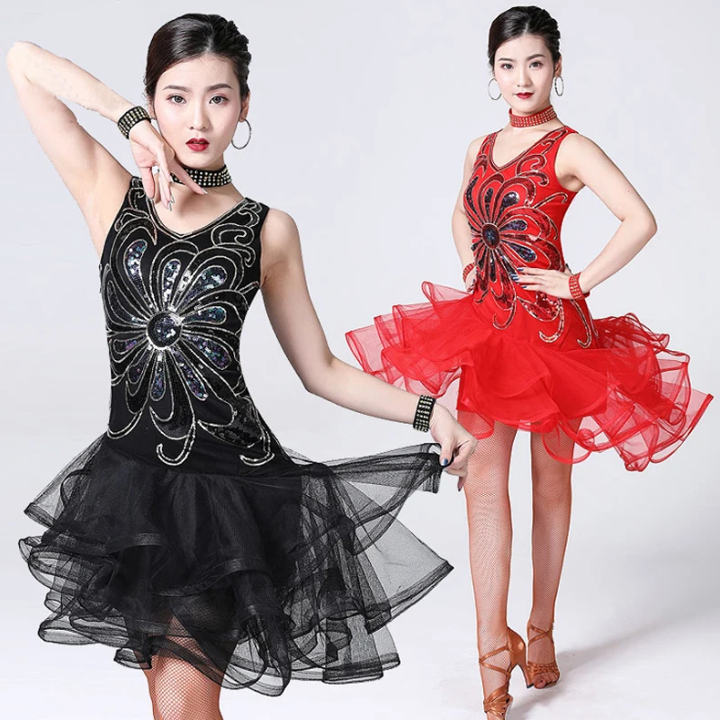 Women Professional Fringe Tassel Skirt Lady Party Ballroom Latin Tango Jazz Modern Samba Rumba Competition Salsa Dance Dress