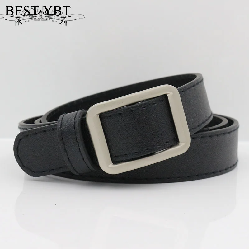 Best YBT Square Buckle Women Belt Simple Vintage Students Waistband Adjust Fashion Casual No-hole