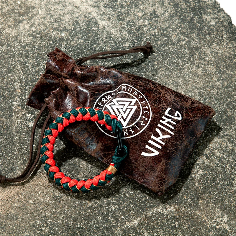 Cajas de madera Natural vikingas, bolsas de cuero PU Retro, embalaje de joyería de lujo, caja de almacenamiento Vintage hecha a mano, organizador