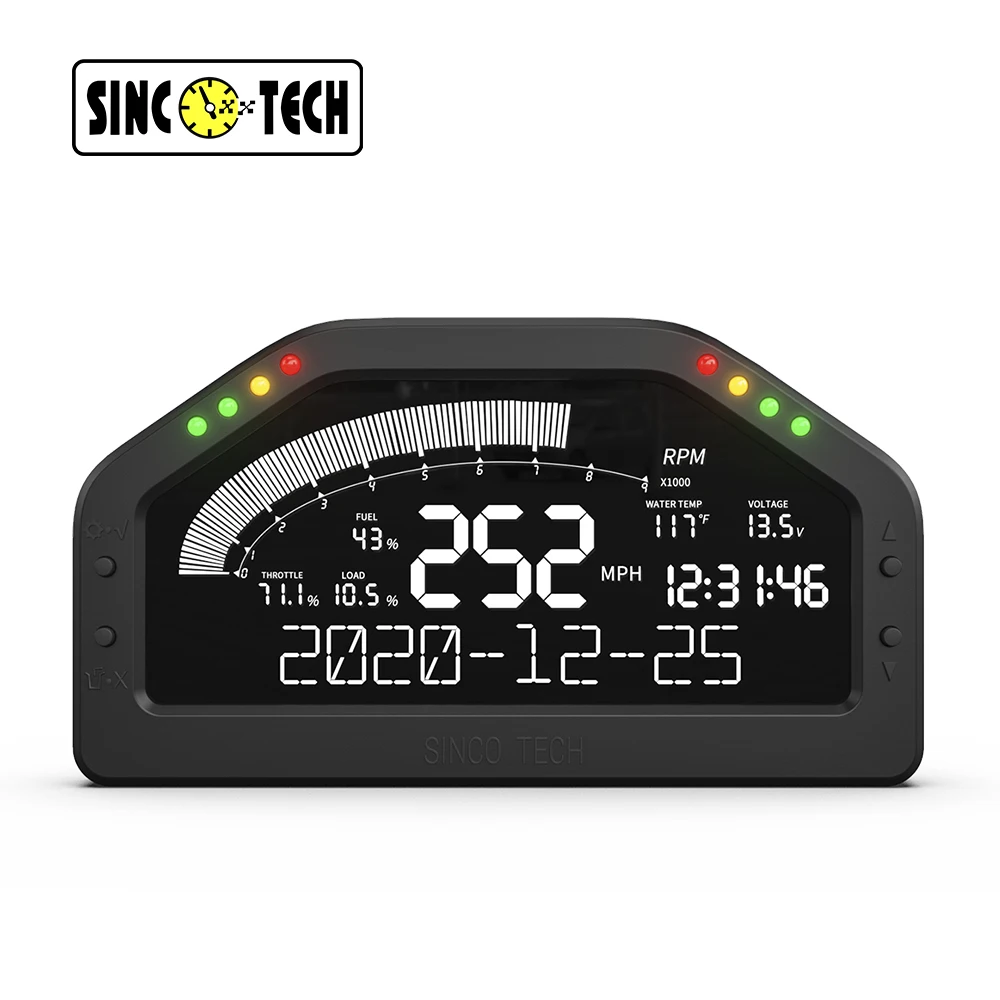 Recensione e Valutazione del Tech Gara DO921 Sinco Tech Dashboard Race Display OBDll Bluetooth Gauge Multicolor Screen Dashboard Racing Gauge