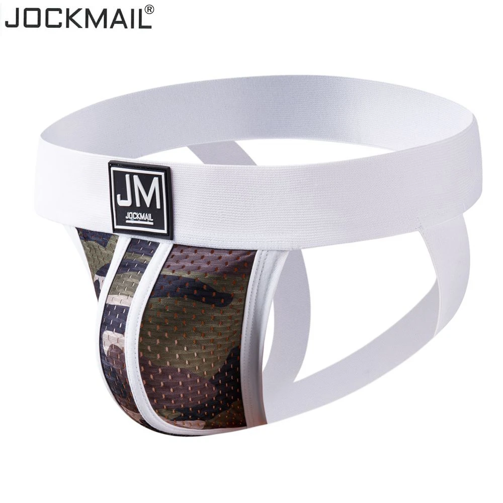 JOCKMAIL Men\'s Underwear Jockstrap Athletic Supporters, Camouflage mesh green Jock Strap Sexy men underwear gay underwear