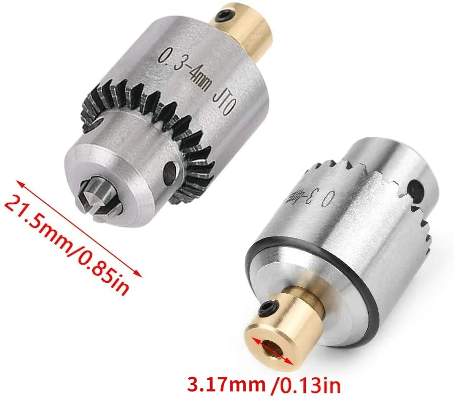 Micro Drill Chuck Wrench Clamping Range 0.3-4mm Taper Mounted with key Heavy Duty Power Drill Bits Tool for Lathe Electric Drill