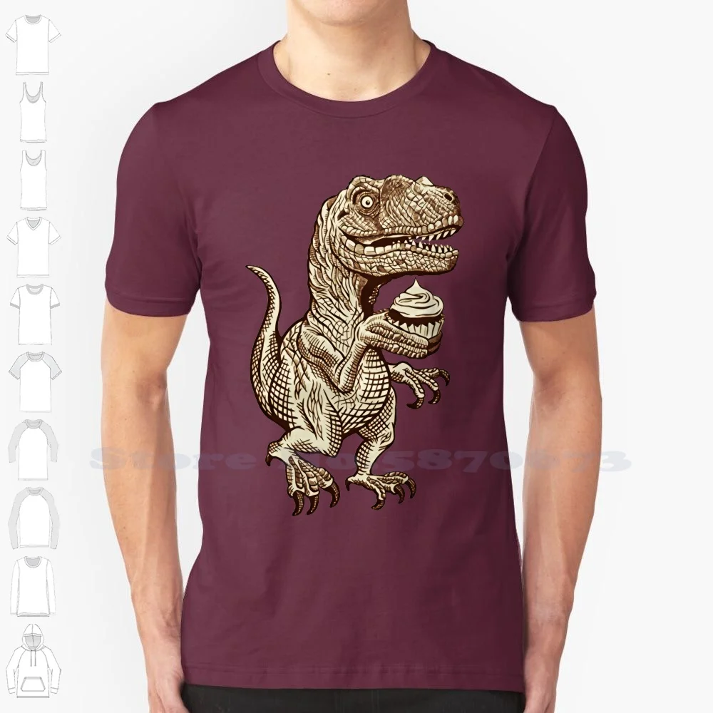 Unisex More Size And Colors Velociraptors Love Cupcakes! Men's Graphic T Shirt -