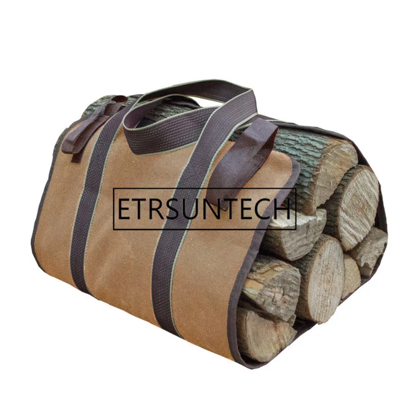 20pcs Canvas Firewood Wood Carrier Bag Log Camping Outdoor Holder Carry Storage Bag Wooden Canvas Bag