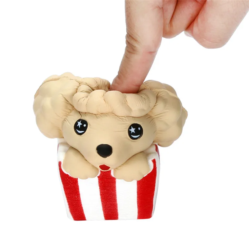 Cute Popcorn Dog Squishies Slow Rising Simulation Scented Soft Squeeze Toy Stress Relief Original Package Funny for Kid Gift Toy