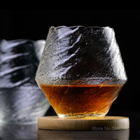 Japanese EDO Crystal Whisky Neat Glass Snowflakes Falling Artwork Liquor XO Brandy Snifter Whiskey Wine Cup Wooden Gift Box Set