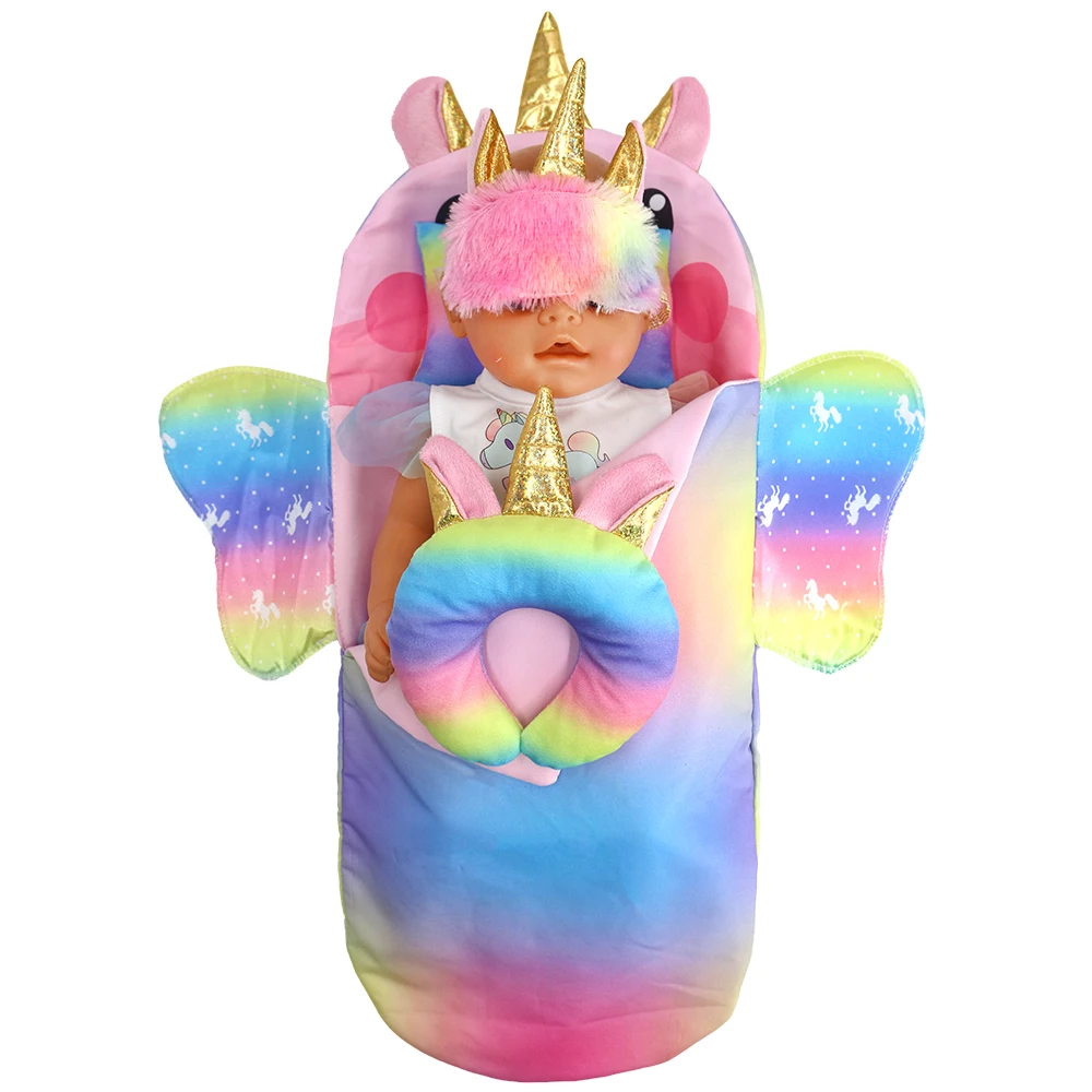 New Multicolor pony Sleeping Packet Suitable For Carrying 43cm Baby Doll 17 Inches Doll Accessories