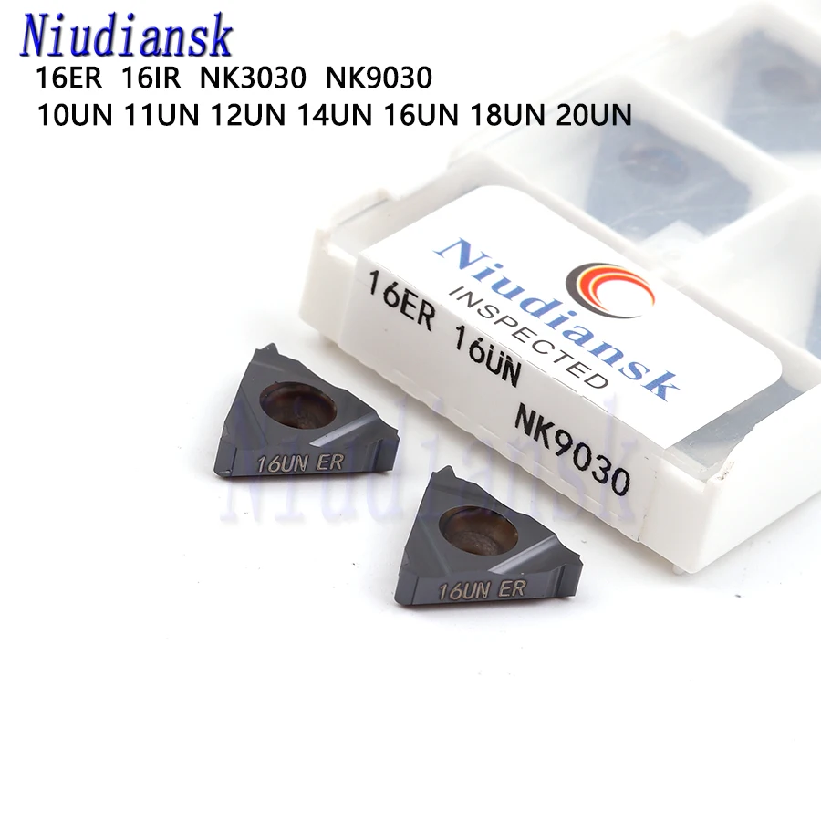 Твердосплавные втулки 16ER 10UN NK3030 11UN 12UN 14UN 16UN 18UN 16IR 20UN NK9030, для токарной резки резьбы, инструмент для токарного станка с ЧПУ