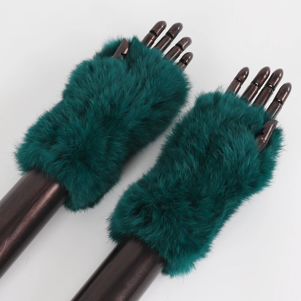 Gants en fourrure naturelle de lapin Rex pour femme, nouvelle collection, tricotés, chauds, pour l'extérieur, hiver