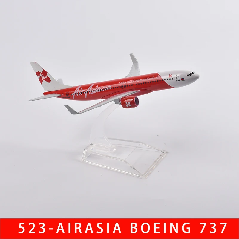 JASON TUTU 16cm AirAsia Boeing 737 Airplane Model Plane Model Aircraft Diecast Metal 1/400 Scale Planes Factory Wholesale