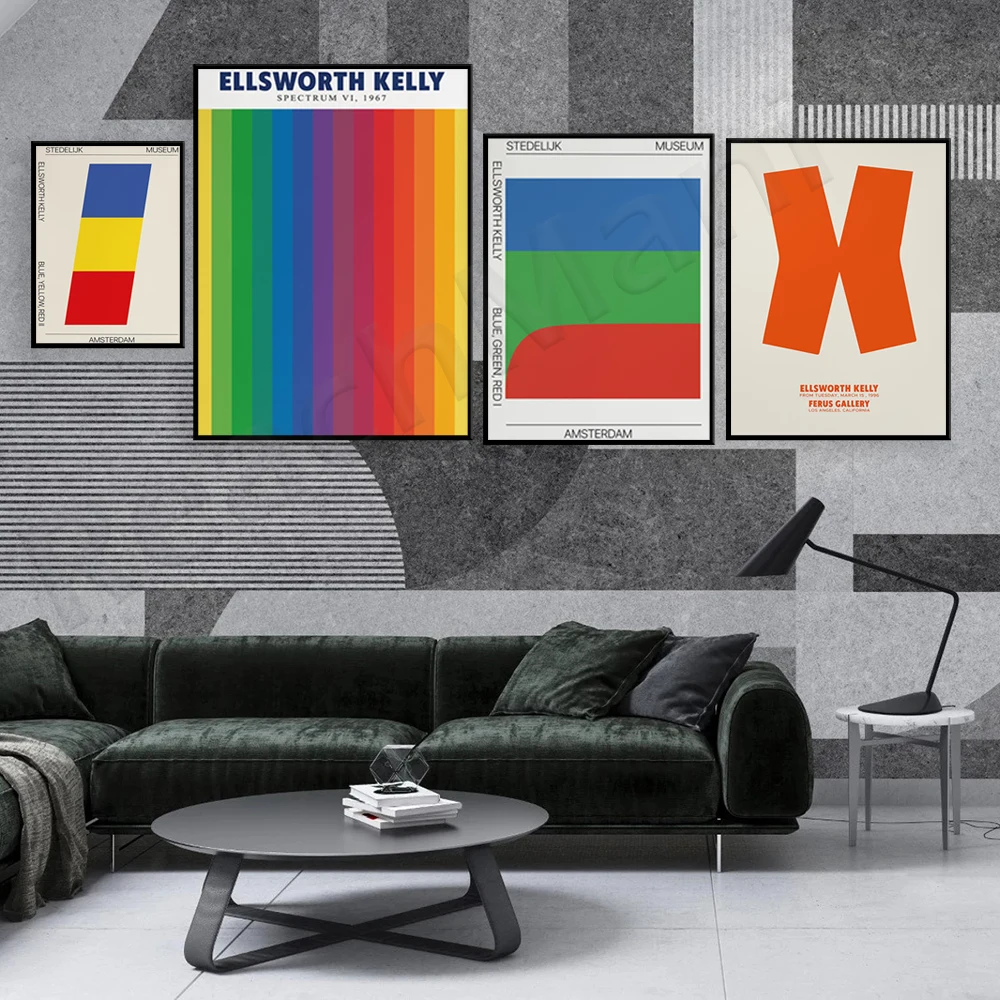 Ellsworth Kelly Art - Spectrum Collage Exhibition Poster | Ellsworth Kelly Art Print | Colour Gradient | Wall Decor | Art Decor