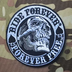 Spade Skull Outlaw Anarchy Biker Patch Clothing LIVE FREE RIDE Patch Forever Free Skull Motorcycle Uniform Patch Biker badge