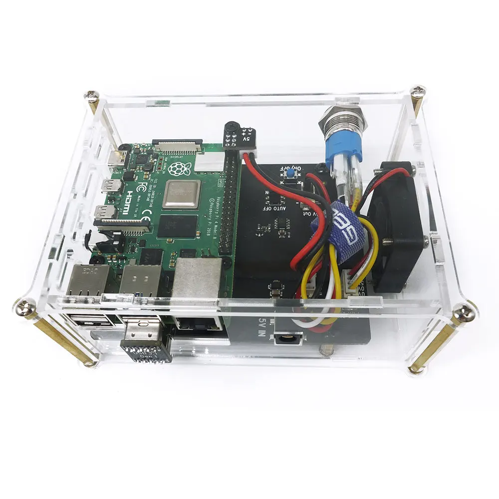 Raspberry X825 2.5 Inch Sata Hdd/Ssd Storage Expansion Board Acryl Case Voor Raspberry Pi 4B ( 4 Model B)