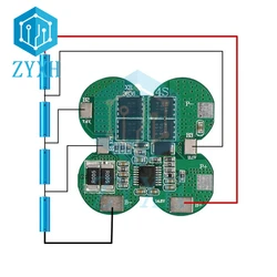 BMS 4S 15A 14.8V 18650 Li-ion Lithium Battery Charge Board Plum Shape Common Port Overcurrent Protection For Electric Tools