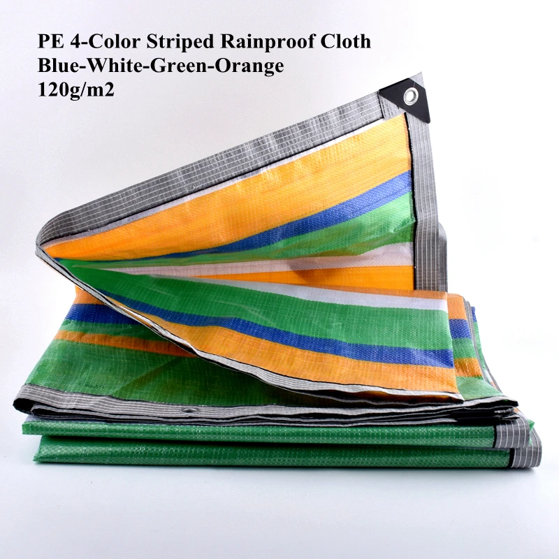 

PE 4-Colors Striped Tarpaulin Pet Dog House Shed Rainproof Cloth Sunshade Sail Cover Outdoor Awning Home Window Waterproof Cloth