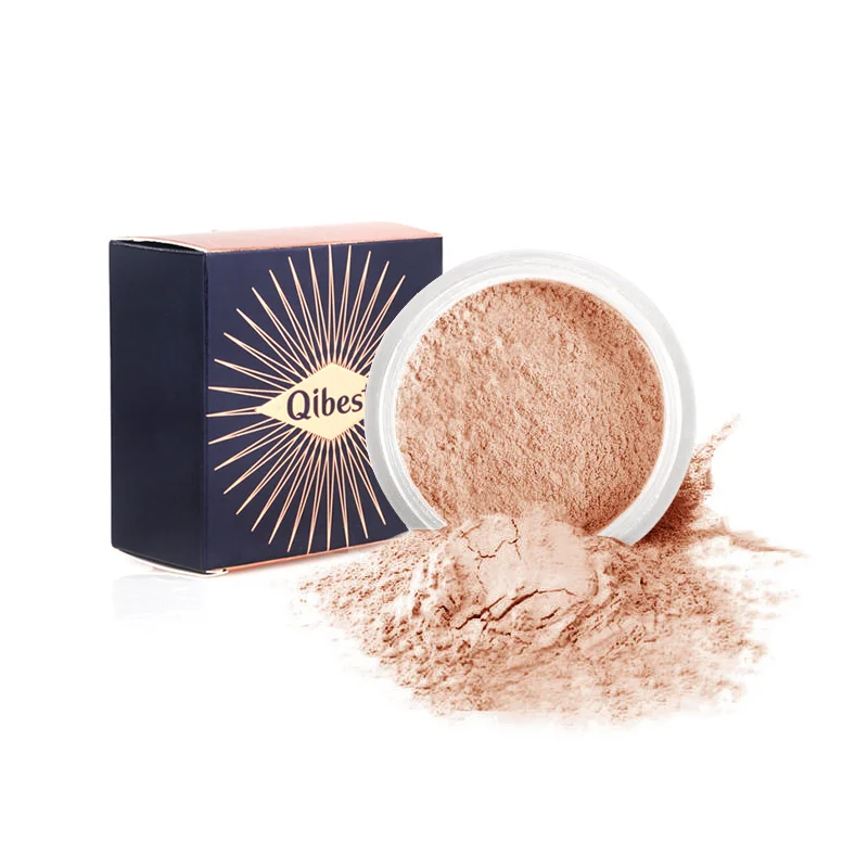 QIBEST Marke 5 Farben Powder Glatte Lose Oil control Face Pulver Make-Up Concealer Mineral Finish Pulver Transparent Foundation