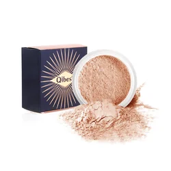 QIBEST Brand 5 Colors Powder Smooth Loose Oil control Face Powder Makeup Concealer Mineral Finish Powder Transparent Foundation