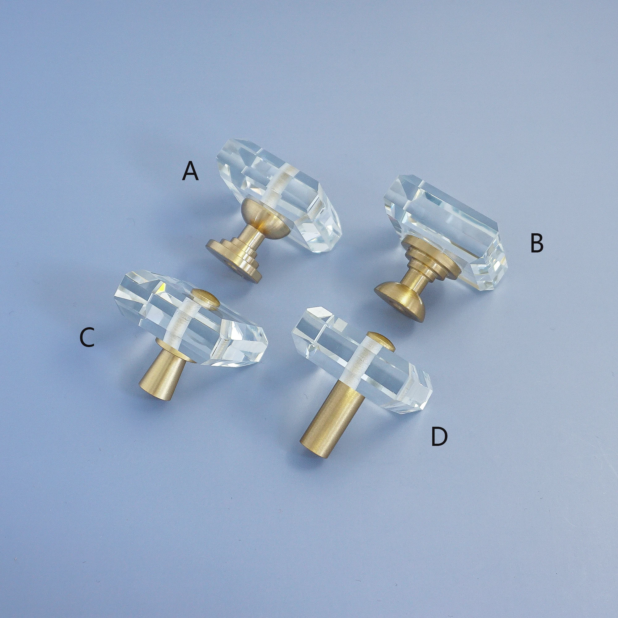 Crystal Glass Cabinet Pulls Handles Light Luxury Style Drawer Wardrobe Pull Brass Kitchen Cupboard Knob Furniture Hardware
