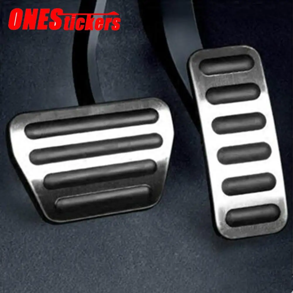 2pcs Car Brake and Accelerator Pedals Cover for Land Rover Range Rover Sport Discovery 5 L405 L494 L462 Stainless Steel + Rubber