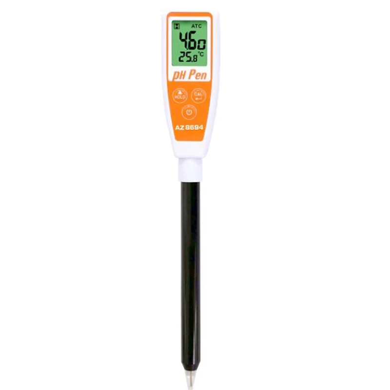 AZ 8694 Long pH Meter Pen Spear Probe Electrode Auto Temperature Compensation Calibration Waterproof ATC CF Alkaline Acid Monito