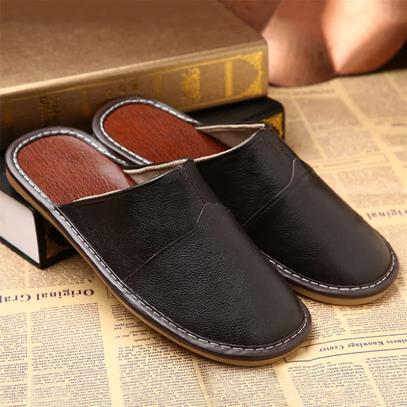 Summer Home Leather Slippers Male and Female Indoor Slippery Floor Sandles Home Shoes Fashion Casual Shoes