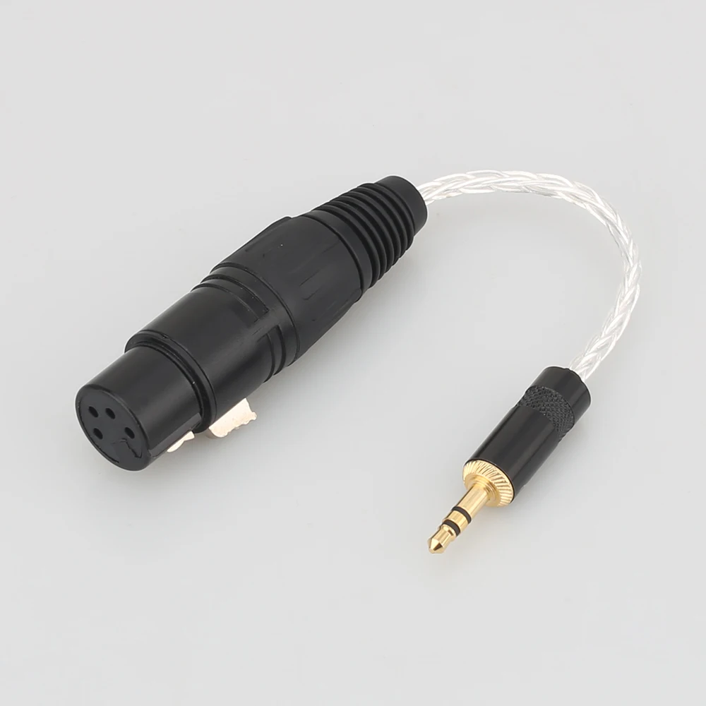 Audiocrast 2.5mm 4.4mm 3.5mm 남성 - 4Pin XLR 여성 밸런스드 7N OCC 실버 도금 어댑터 케이블 3.5 - XLR 오디오 케이블