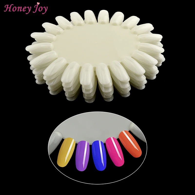 6pcs Oval Nail Color Display Card Nail Art False Tip for 20 Colors UV Nail Gel Polish Wheel Display Natural Clear Practice Board