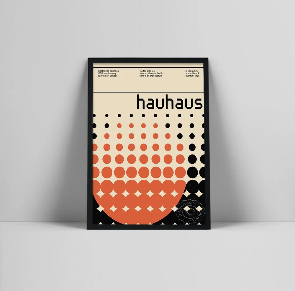 

Affiche d'exposition d'art Bauhaus, impression d'exposition Bauhaus, affiche Herbert Bayer, impression Bauhaus, Walter gropius,