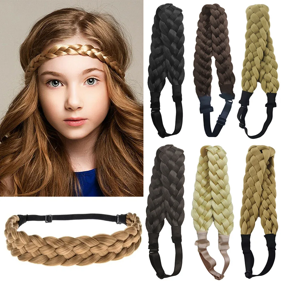 MyDiva Synthetic Wig Braided HairBand Elastic Band Twist Headbands Princess HairBand Headwear Women Girls Hair Accessories