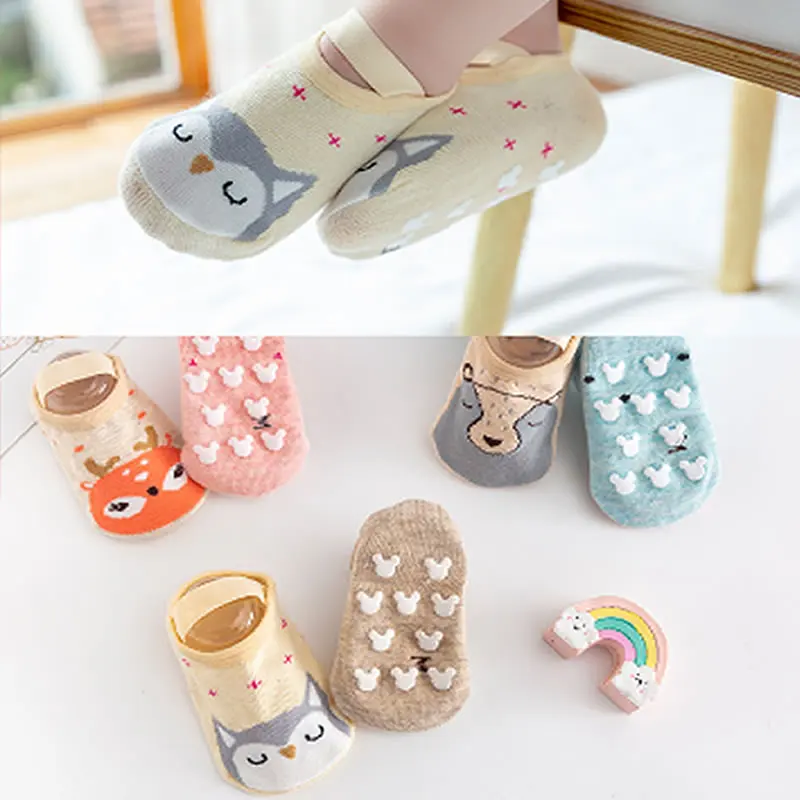 

2020 Spring and Summer Baby Toddler Socks Children's Cotton Cartoon Ankle Sock Dispensing Non-Slip Baby Strap Floor Sock