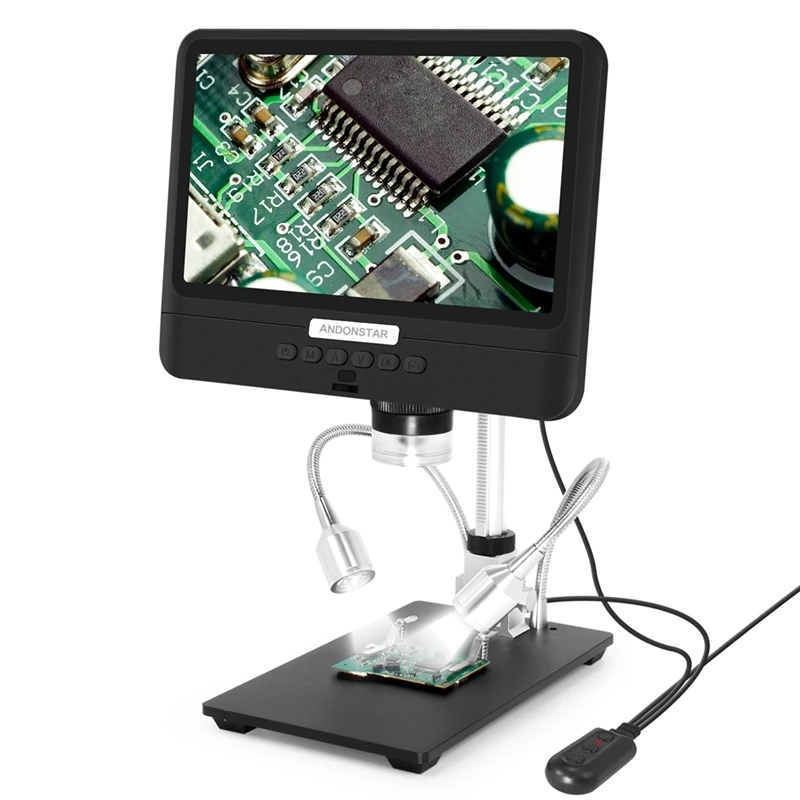 Imagem -06 - Andonstar-microscópio Display Lcd com Base de Metal Ajustável Microscópios Digitais para Reparação Telefônica Lupa para Solda 260x Smt 85 Pol