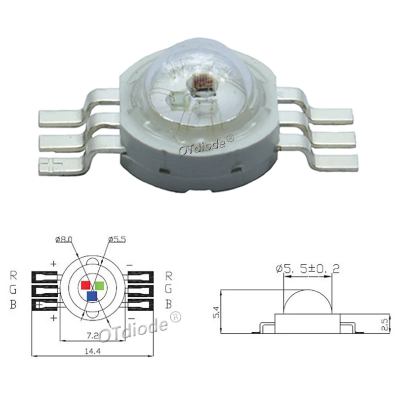 100 pz 3W 4W 5W 6W 8 W 9W 10W 12W 15W 18 W RGB RGBW RGBWW RGBWY RGBWYV LED COB Chip colorato per 3 6 9 12 15 18 W Watt luce da palcoscenico