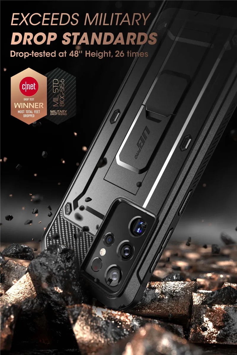 SUPCASE For Samsung Galaxy S21 Ultra Case (2021 Release) 6.8" UB Pro Full-Body Holster Cover WITHOUT Built-in Screen Protector
