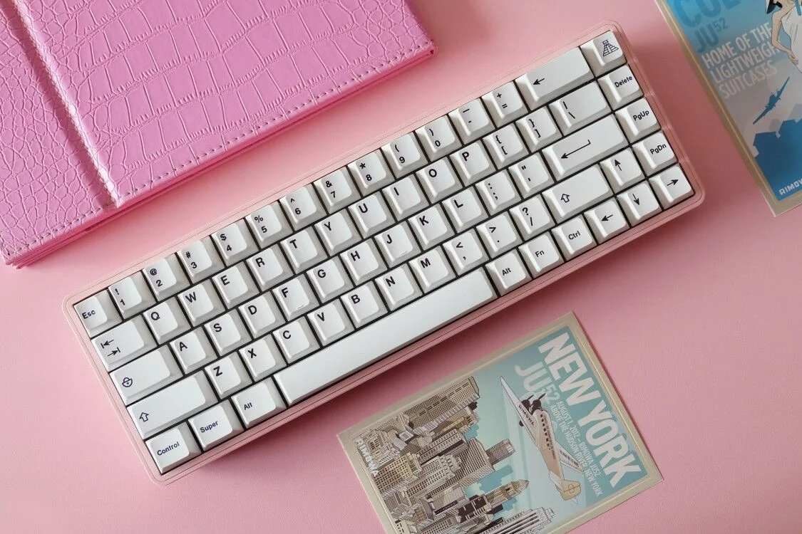 1 Set GMK Minimal White Keycaps PBT Dye Subbed Cherry Profile Tai Ji Key Cap For Customized Mechanical Keyboard With MX Switch