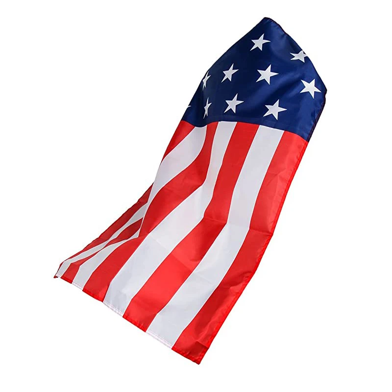 Takerlama American Flag Costume Cape USA Patriotic Flag Cloak for Adult Men Women Independence Day Celebration Cosplay