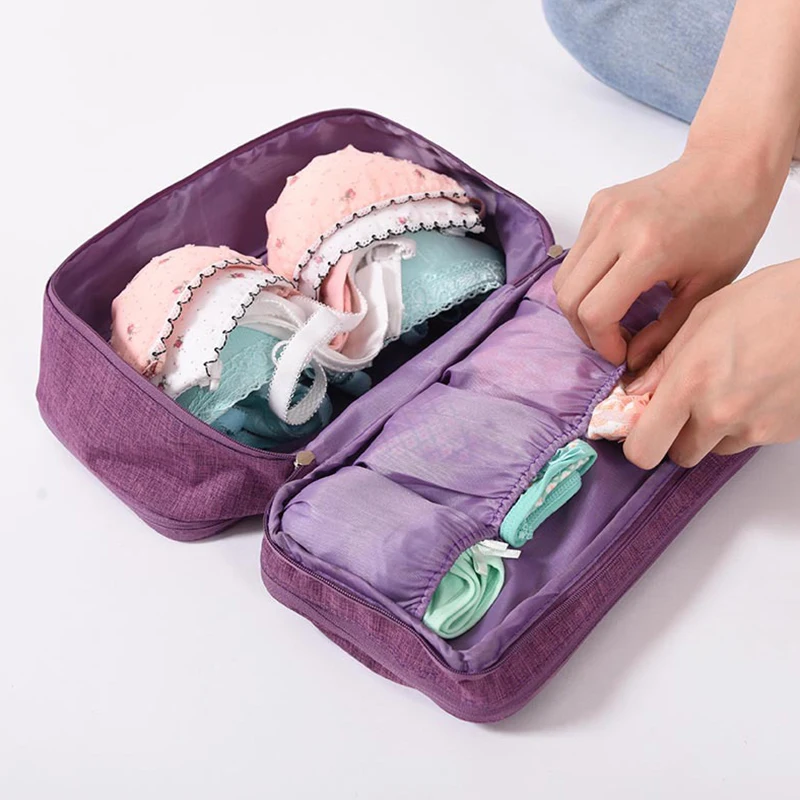 

Portable Women's Bra Underwear Storage Bag Cosmetic Makeup Pouch Case Travel Clothes Organizer Waterproof Multifunction 6 Colors