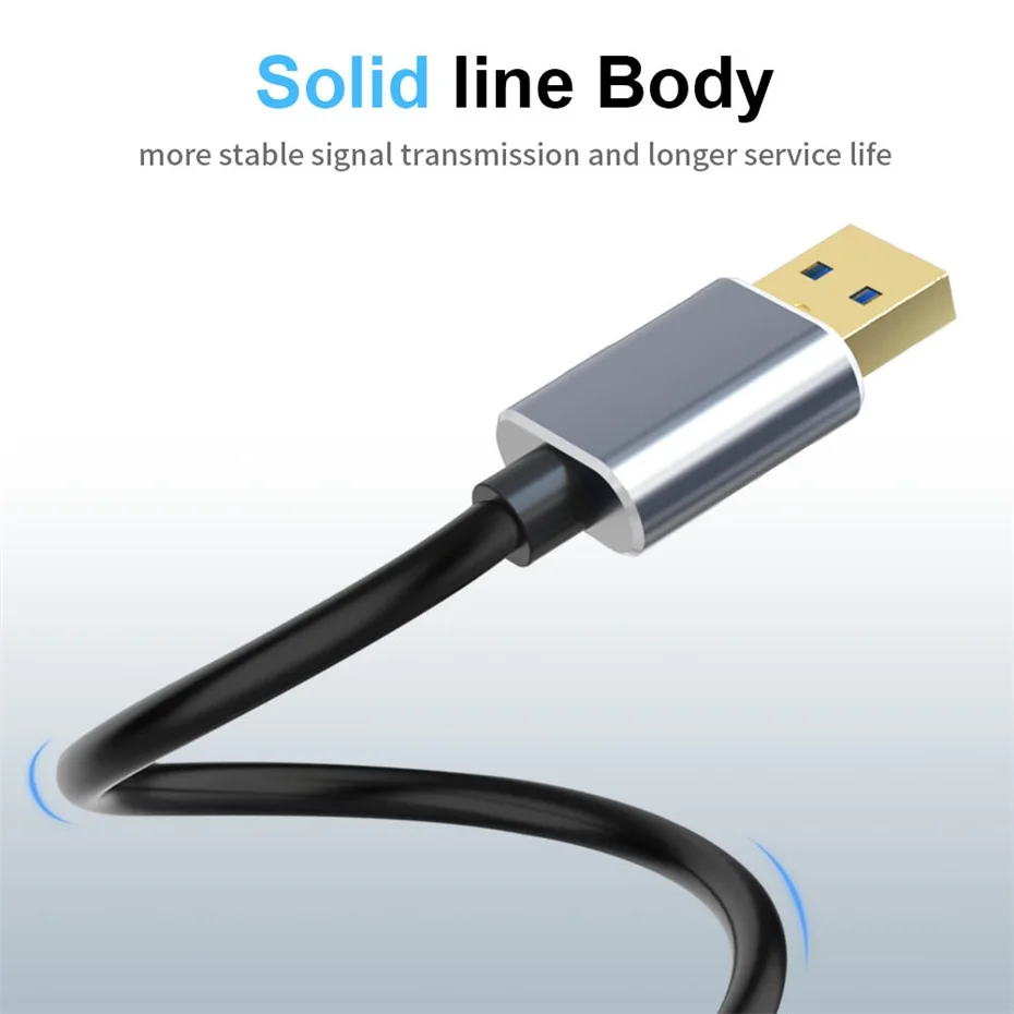 USB 3,0 Verlängerung kabel USB 3,0 Stecker Buchse 5m Kabel für Webcam Drucker PS5 Headset SSD USB Verlängerung laufwerk Tastatur Kabel USB Hub – Detail 4