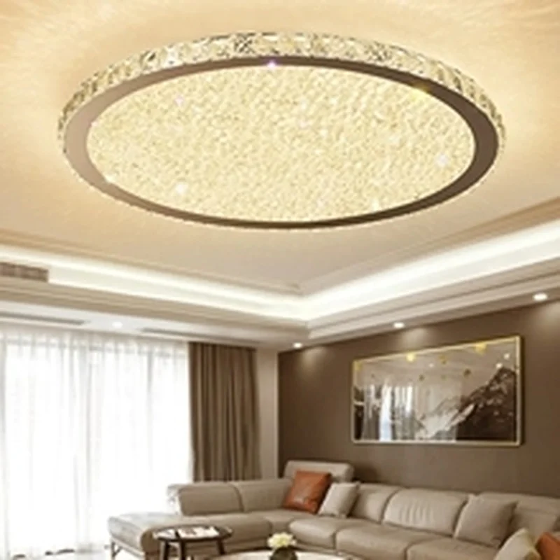 Plafonnier led circulaire en cristal au design moderne, éclairage d'intérieur, luminaire de plafond, idéal pour un salon ou une chambre à coucher