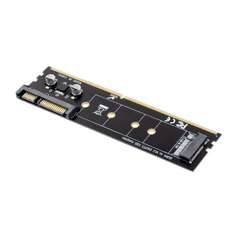 

Add On Card DDR4 Memory Slot M.2 SSD To SATA3.0 15+7Pin Expansion Board M.2 NGFF SSD Adapter Riser Controller Converter Card