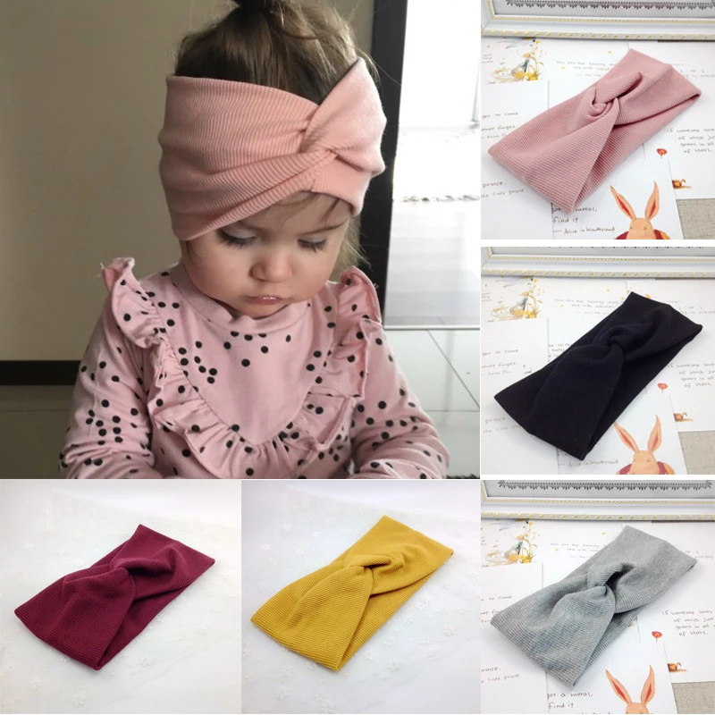 Baby Headband Yoga Sport Girls Kids Children Adult Women Bandage Solid Twisted Knotted Soft Hair Accessories Turban Large Size