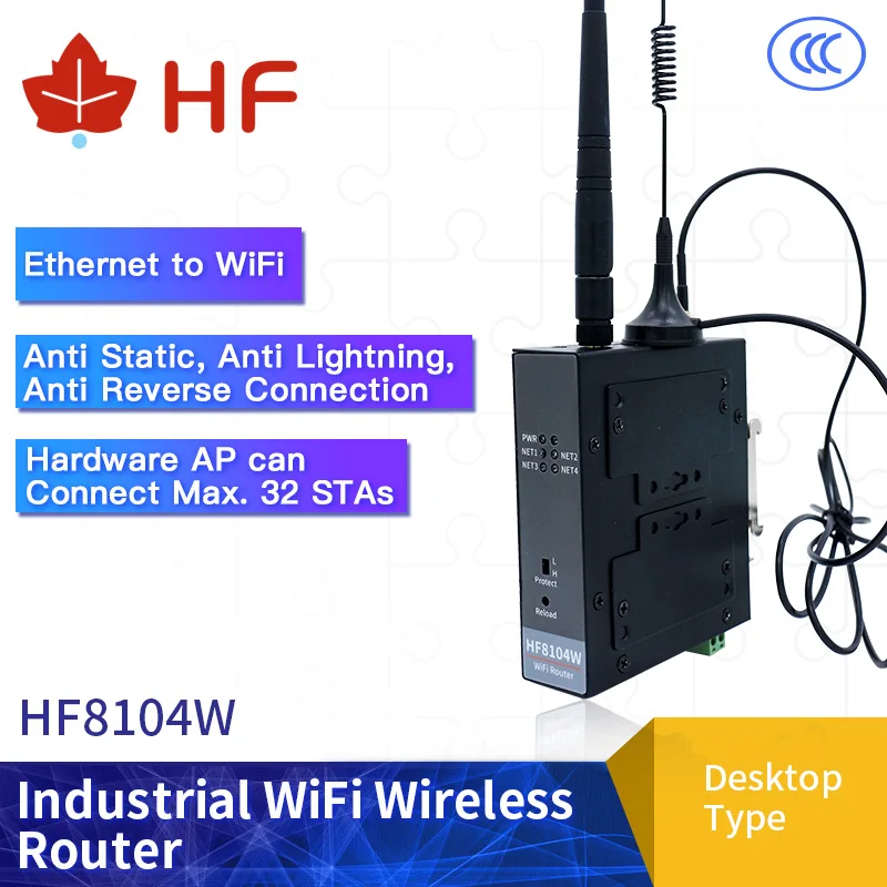 

High Flying Network Port Ethernet Wireless Router To Data Transparent Transmission Hf8104w Wifi Router