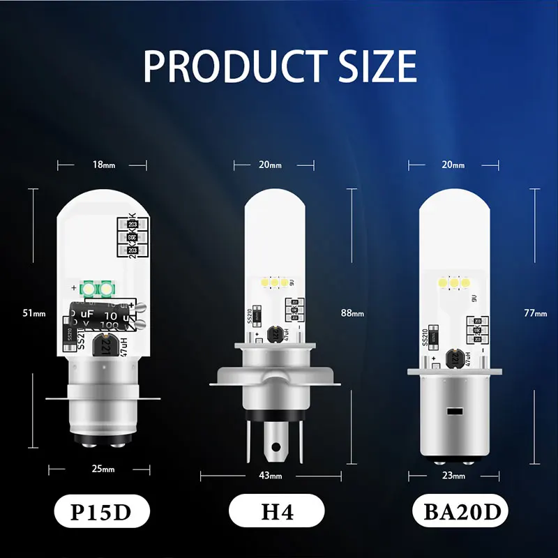 p15d h6m led bulb h4 motorcycle headlight h4 led lights 12v h6 ba20d led spotlights ba20d moto p15d led motorcycle Fog lamp