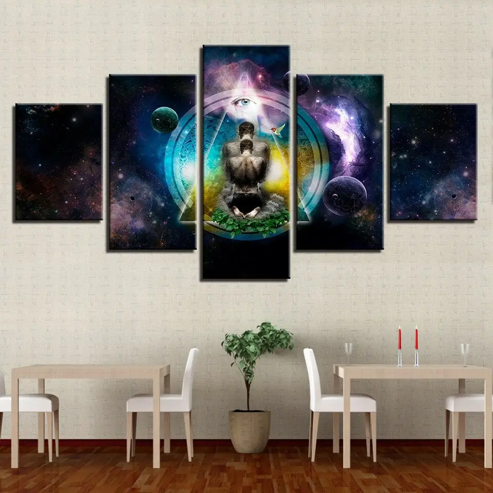 

No Framed 5 pieces Eye Of Providence Home Decor Modular Pictures Canvas Paintings Printed Posters Wall Art For Living Room