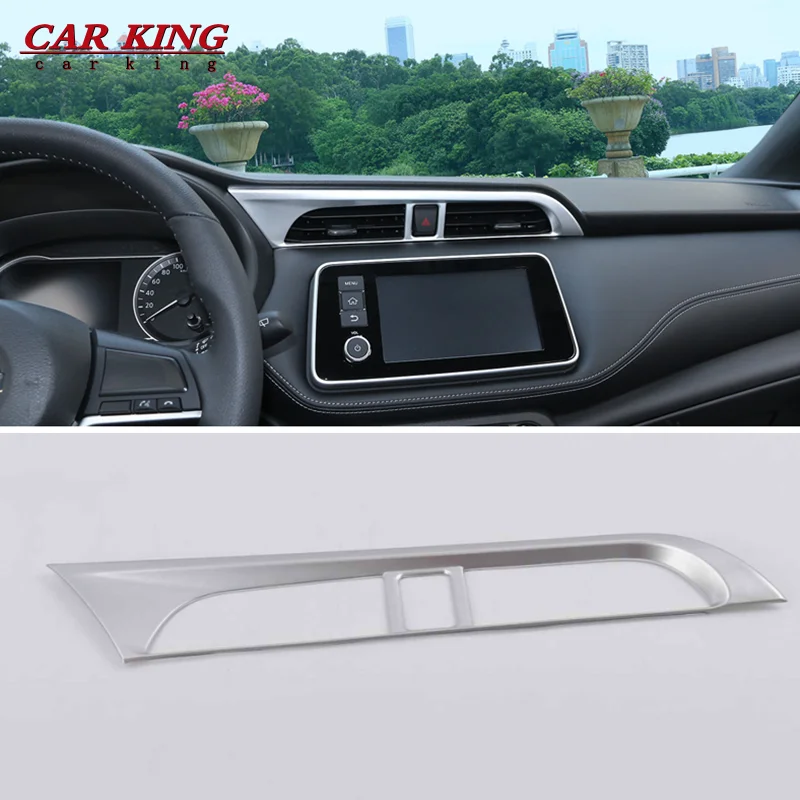 

ABS Matte/Carbon fiber Auto Accessories Middle Center Ac Conditioning Outlet Vent Cover Trim 1pcs For Nissan Kicks 2017-2021 LHD